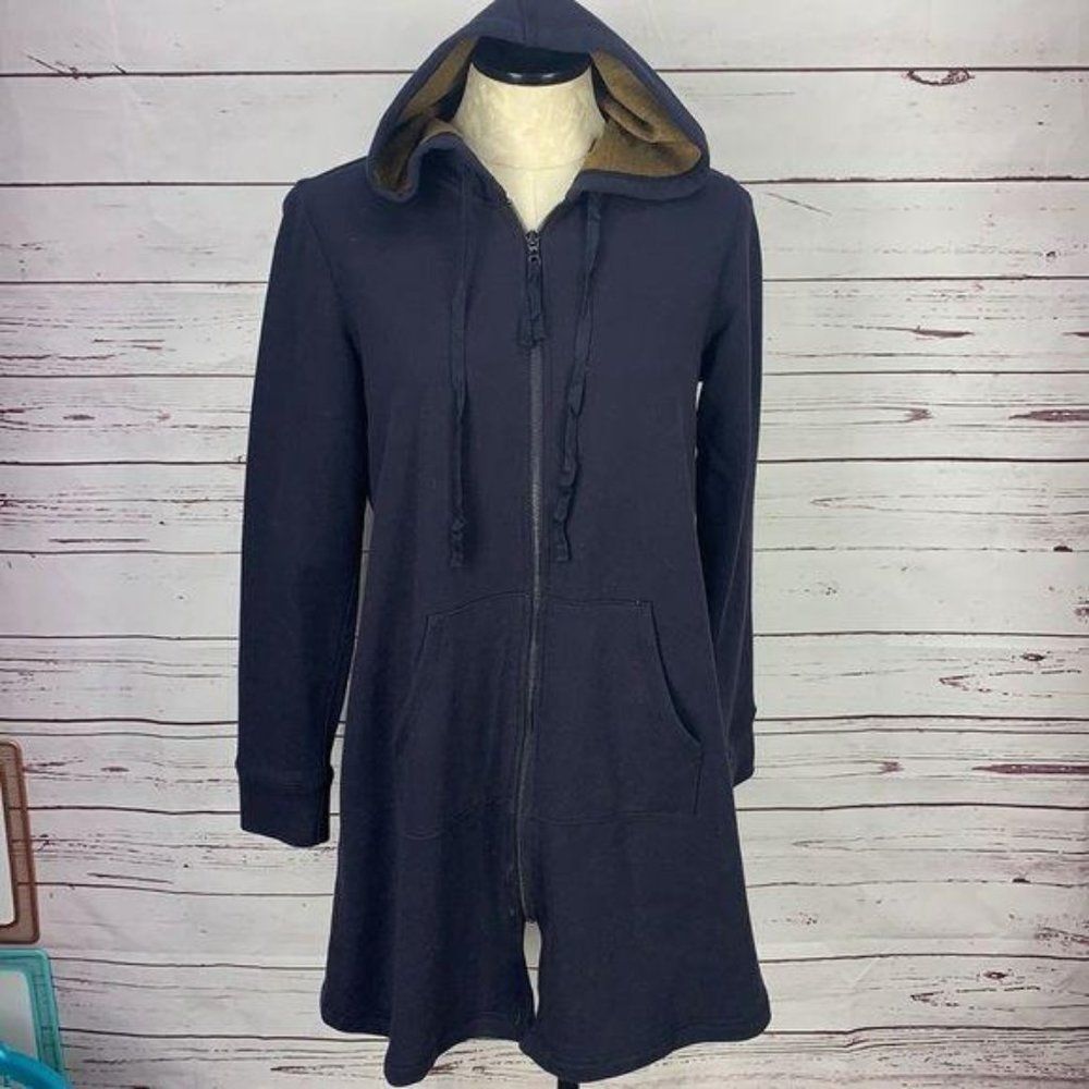 Logo Lounge Hooded Long Zippered lounge Dress‎